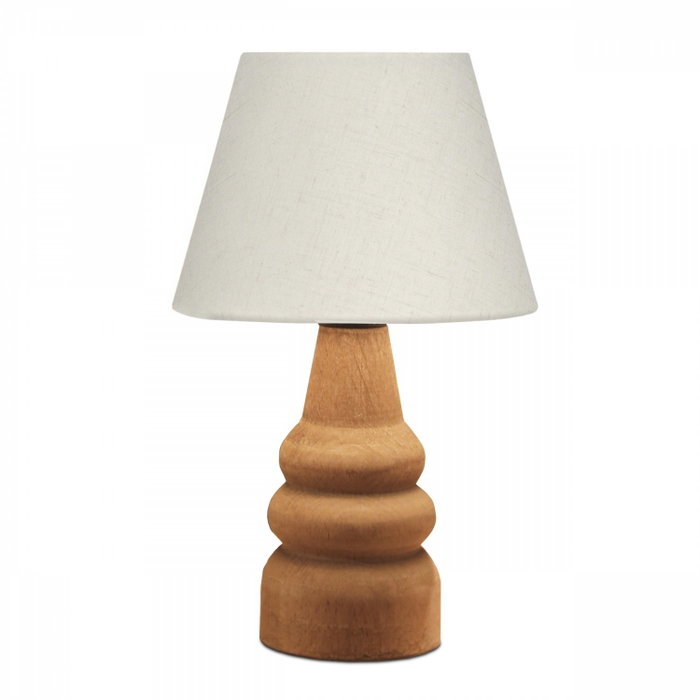Opviq Lámpara de mesa AYD-3562 con cuerpo de madera y pantalla crema Opviq Lámpara de mesa AYD-3562 con cuerpo de madera y pantalla crema